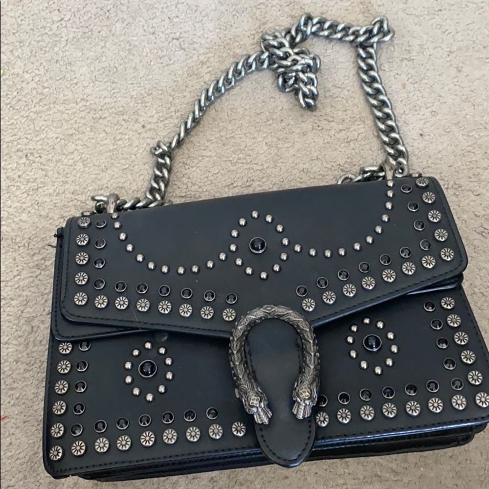 Leather studded bag